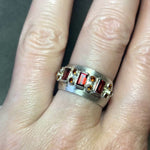 Garnet and Citrine Autumnal Band - Size 8.25