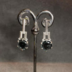 Indicolite Tourmaline Slice Earrings