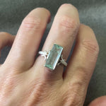 Aquamarine Bracket Ring - Size 7.75