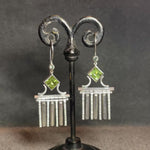 Peridot and Mint Sapphire Neoclassical Fringe Earrings