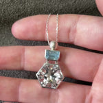 Quartz and Aquamarine Razzle Dazzle Pendant in Sterling Silver