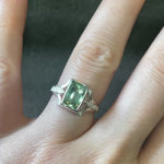 Mint Tourmaline Bracket Ring - Size 7