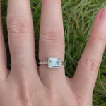 Aquamarine Skinny Frusta Ring - Size 6.25