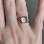 Peach Tourmaline Epaulet Ring - Size 6.5