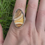 Banded Agate Cocktail Ring - Size 8.5
