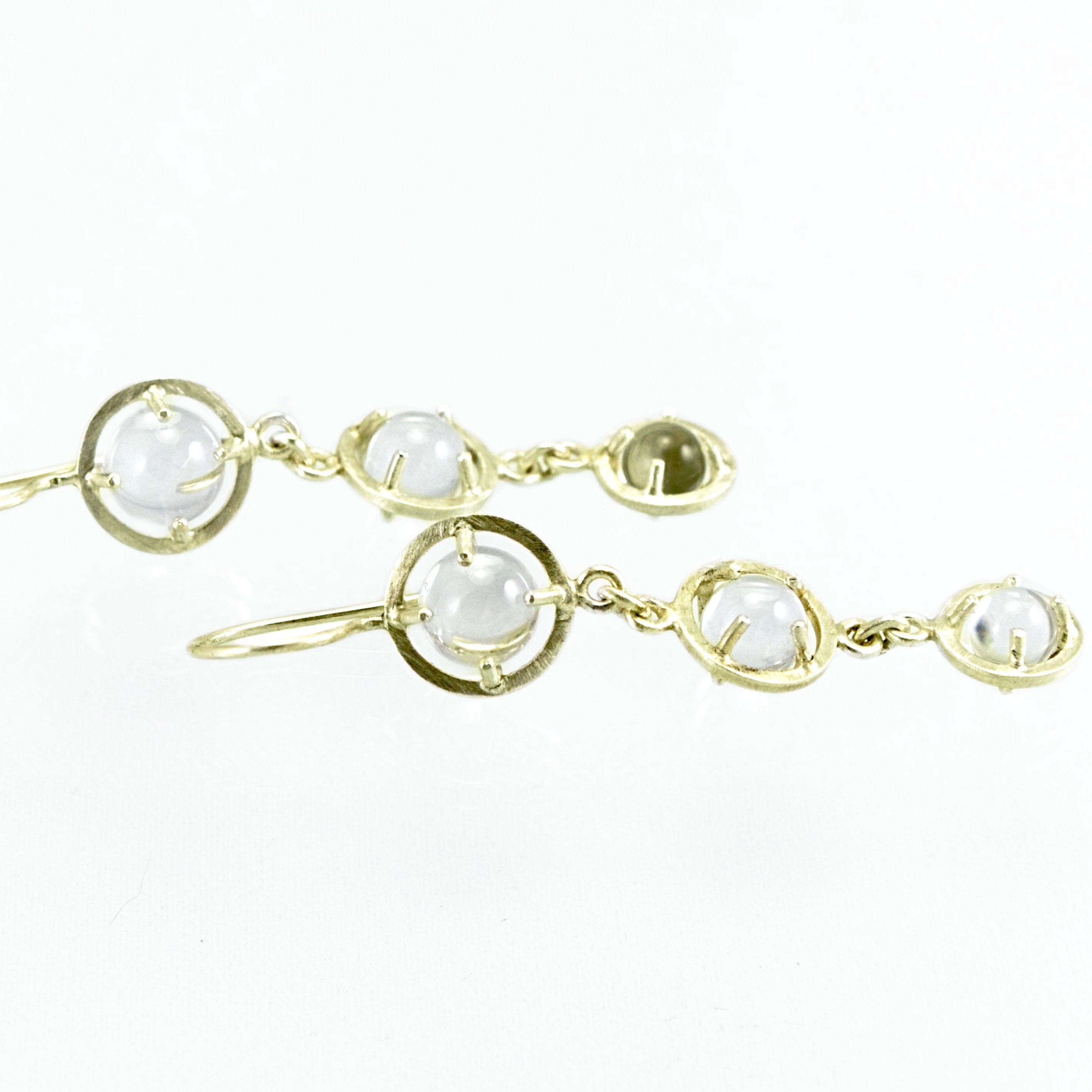 Caged 3 Sphere Chandelier Earrings - Gold