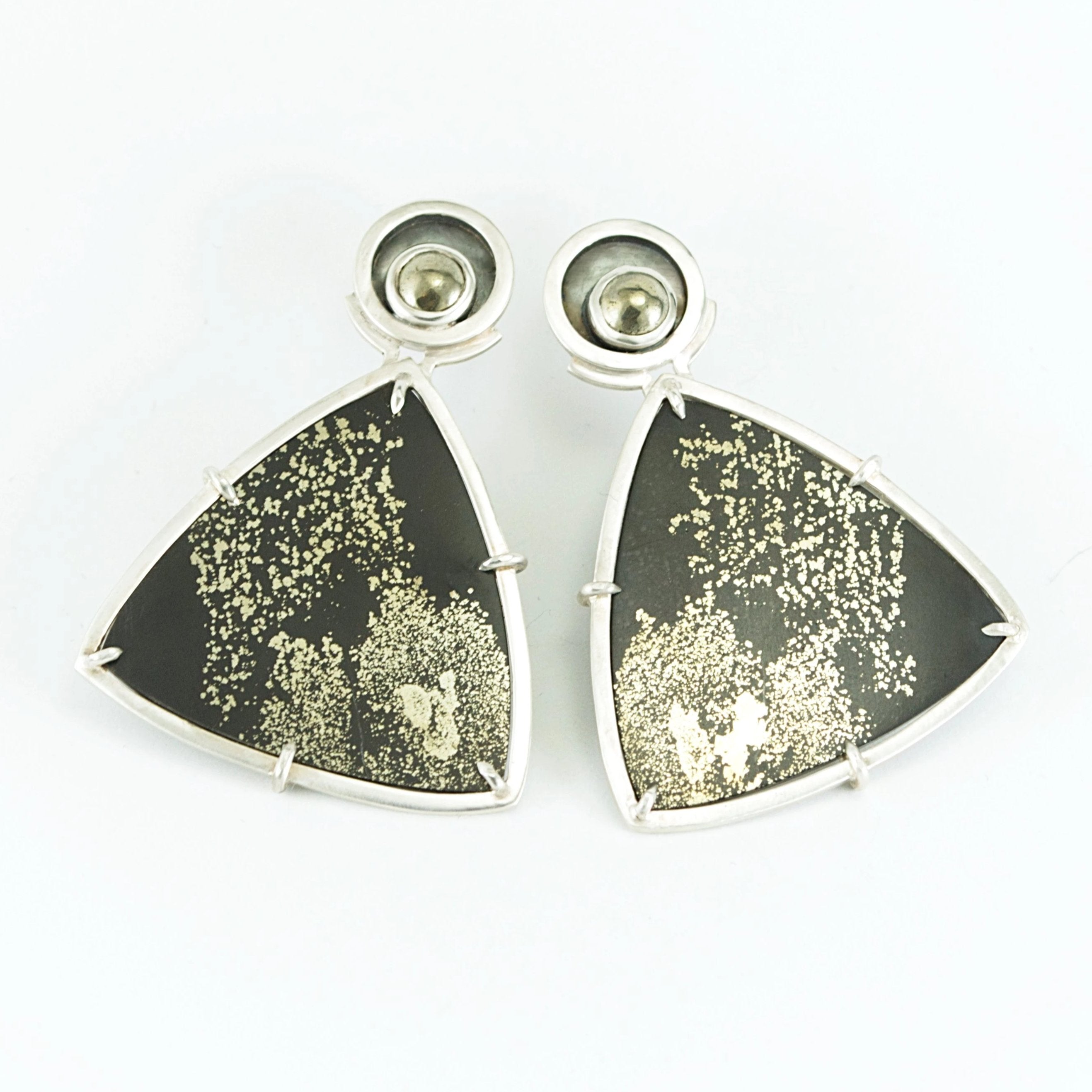 Pyrite in Slate Earrings #1
