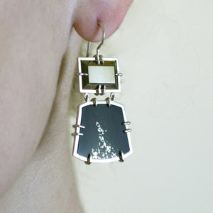 Pyrite in Slate Earrings #4