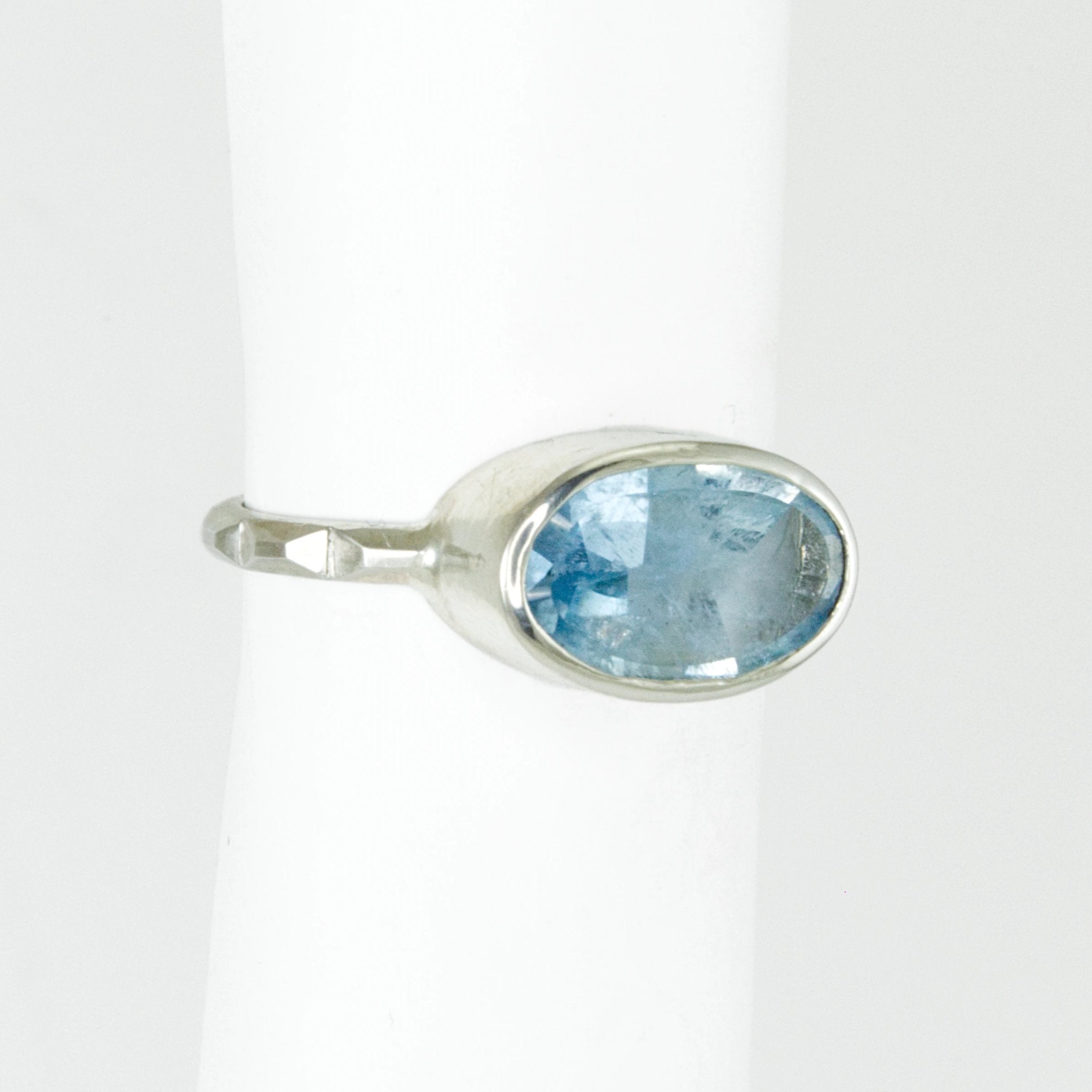 Aquamarine Oval Frusta Ring - Size 6.5