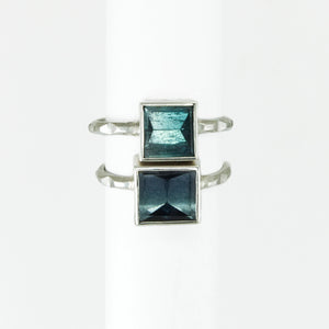 Deep Blue Tourmaline Frusta Ring - Size 6