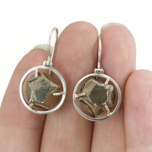 Natural Pyrite Crystal Earrings