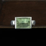 green beryl art deco sterling ring