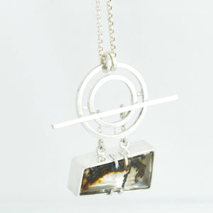 Dendritic Quartz Kinetic Toggle Necklace