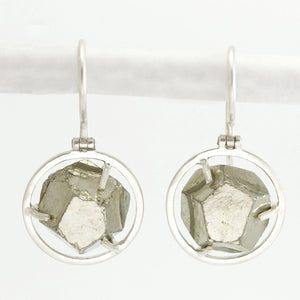 Natural Pyrite Crystal Earrings