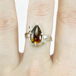 Amber and Green Tourmaline Ring - Size 7
