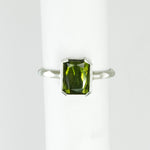 Green Tourmaline Skinny Frusta Ring - Bracket Set - Size 6.5