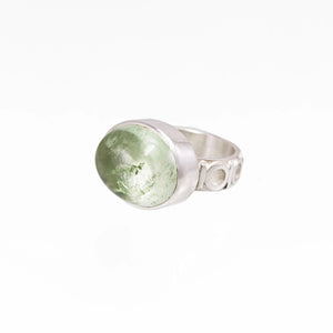 Prasiolite Cabochon Ring - Size 7