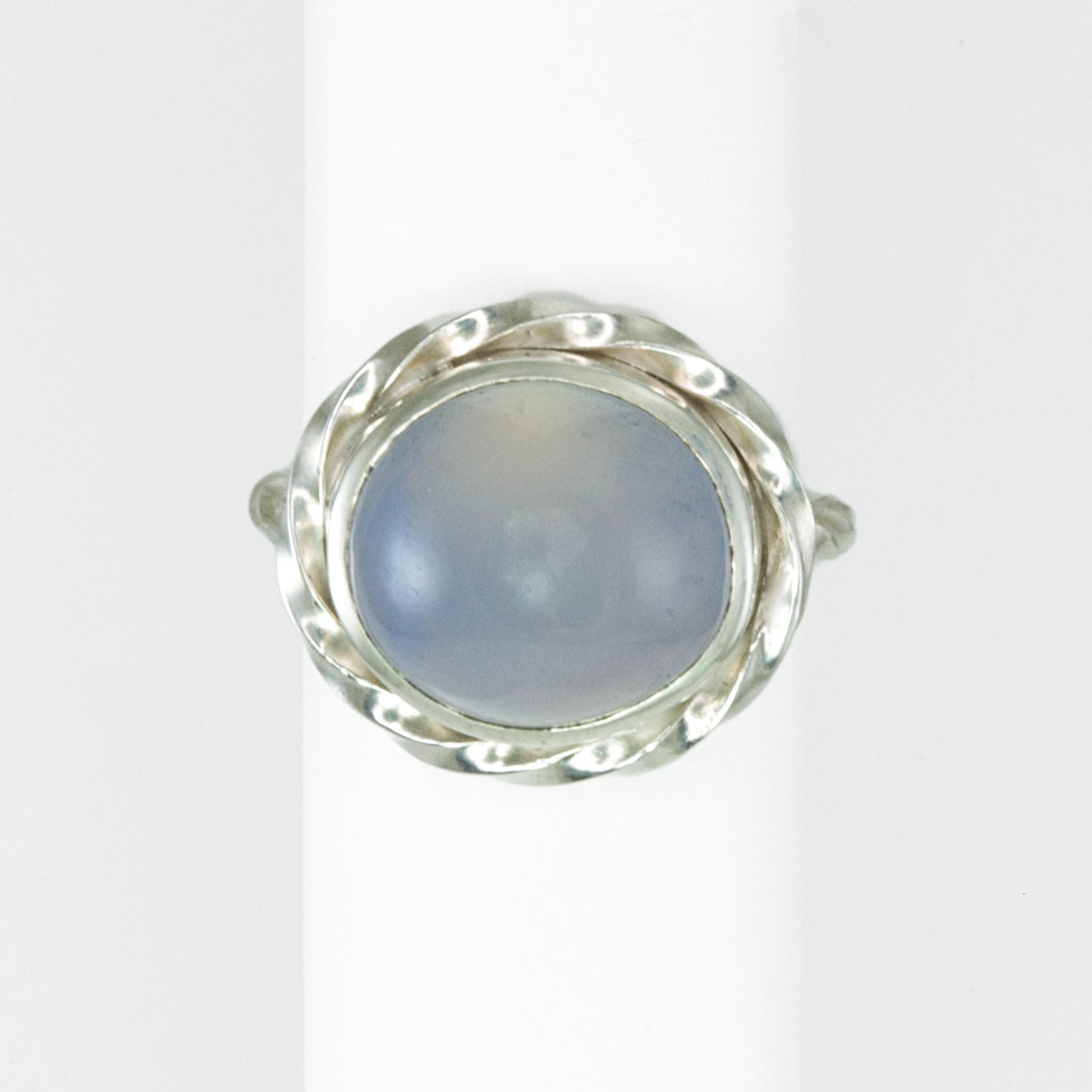 Chalcedony High Dome Twist Ring - Size 6.5