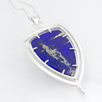 large lapis lazuli art deco shield pendant