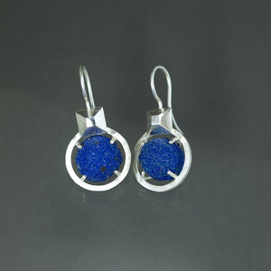 Azurite Blueberry Caged Earrings