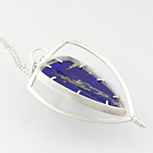 lapis lazuli kinetic armillary pendant