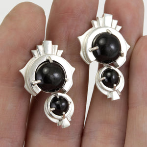 Black Star Diopside Pendulum Earrings