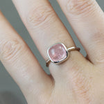 Pink Tourmaline Panel Ring - Size 7