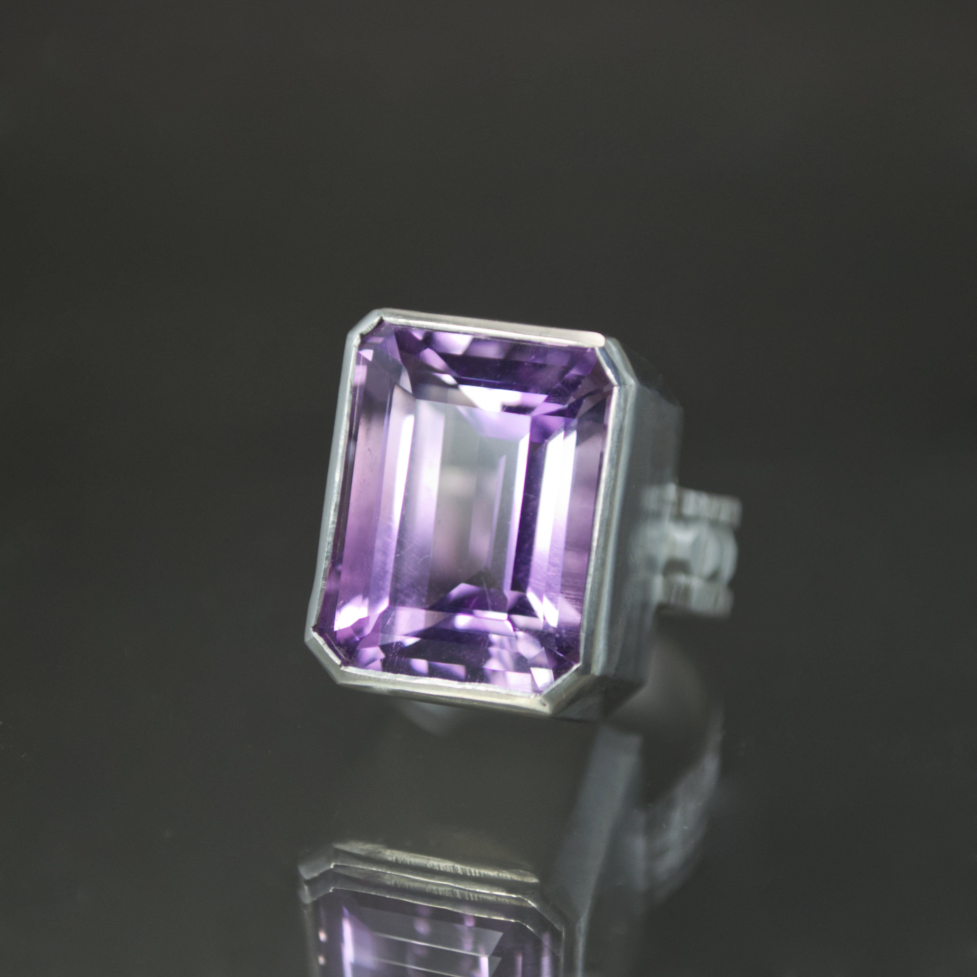 Over the Top Octagon Amethyst Cocktail Ring - Size 8