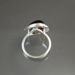 Hessonite Garnet Teardrop Scaffolding Ring - Size 6.75