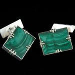 Art Deco malachite cufflinks