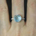 Aquamarine Coined Ring - Size 7