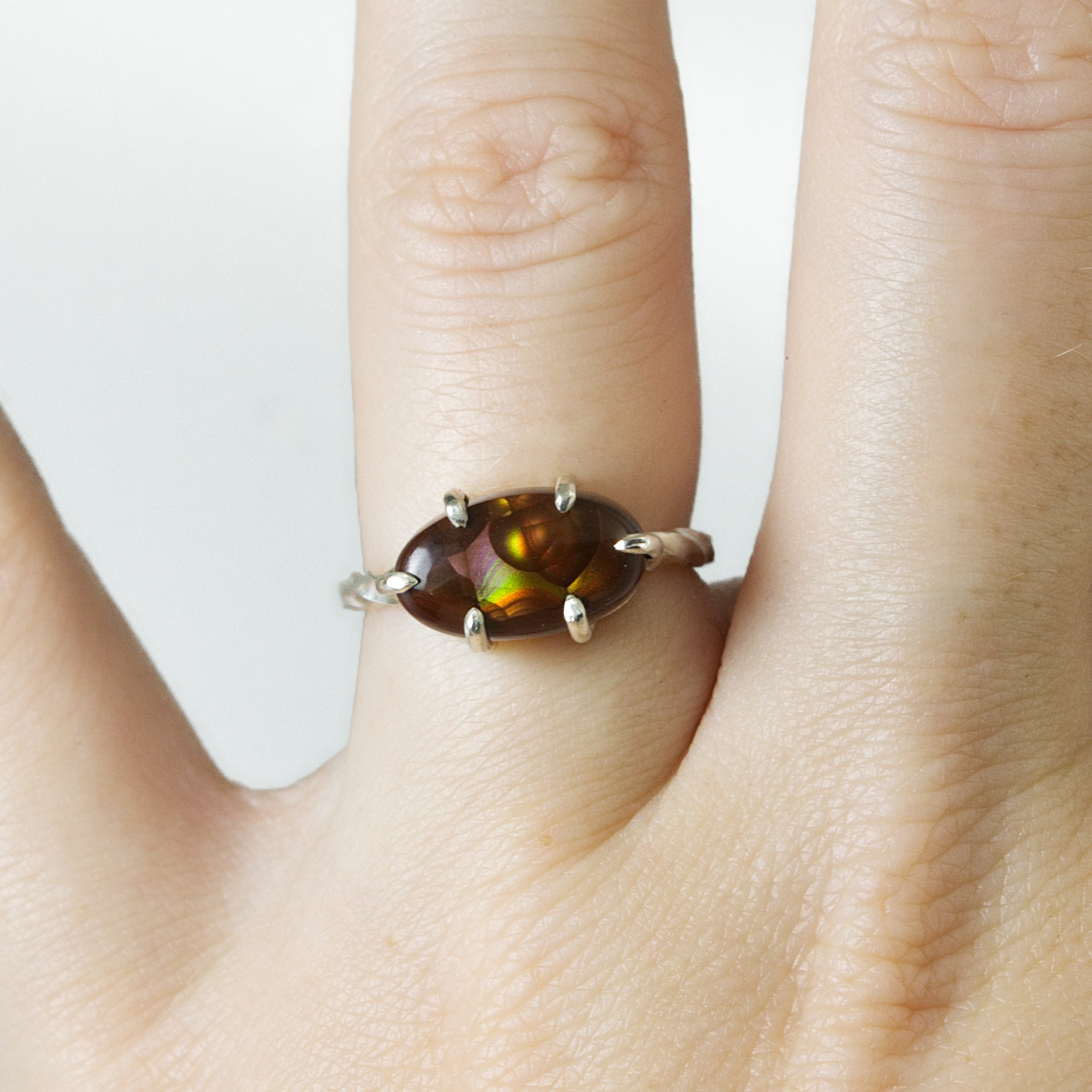 Fire Agate Twist Ring #2 - Size 6.5