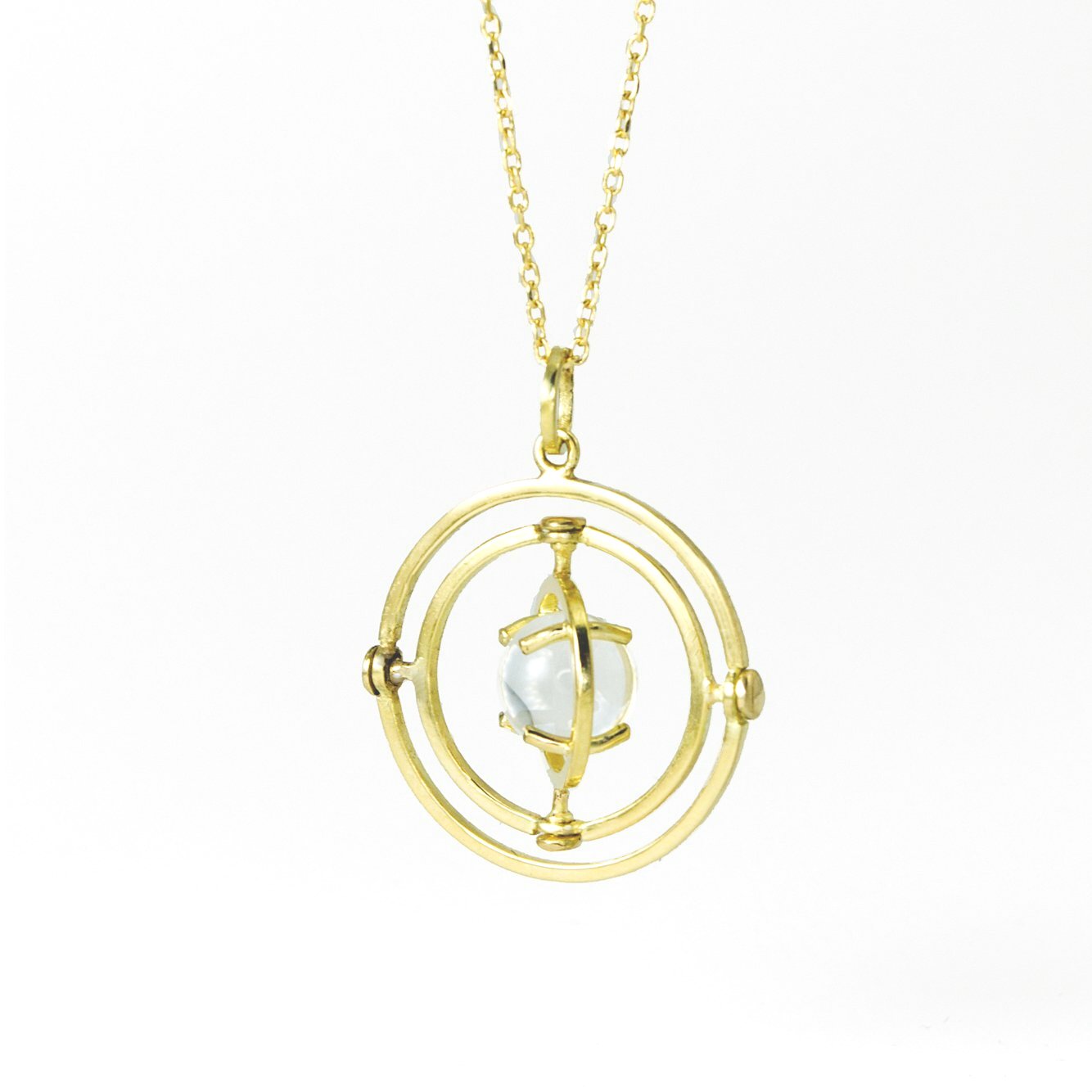 Caged 18k Armillary Necklace