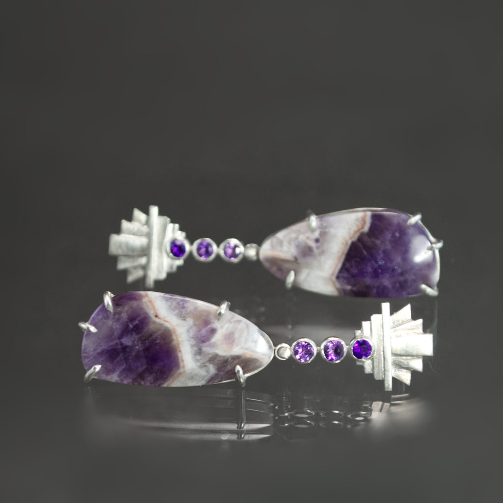 Chevron Amethyst Ombre Dangles