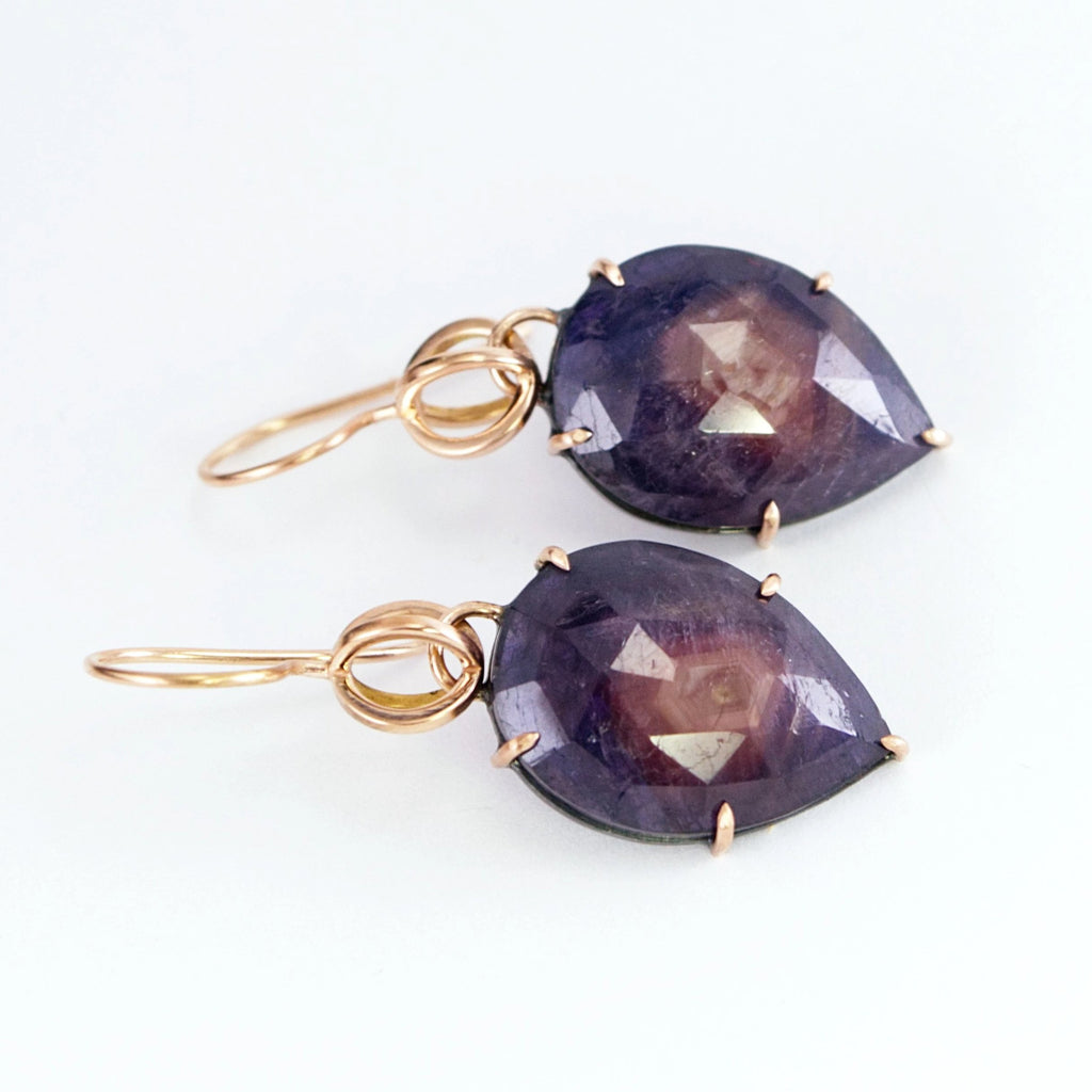 Rose Gold and Sapphire Globe Earrings