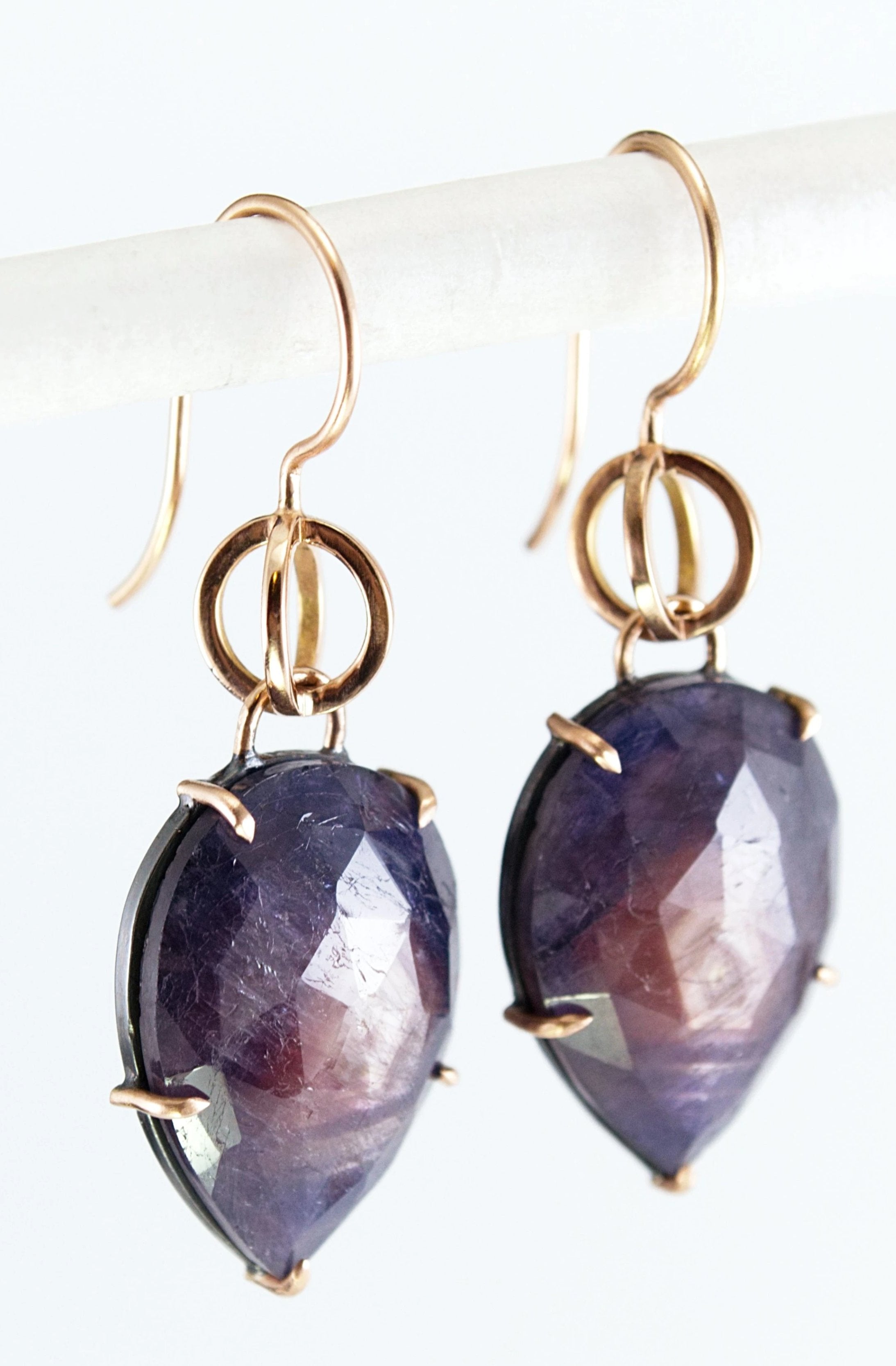 Rose Gold and Sapphire Globe Earrings