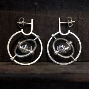 turning futuristic steampunk earrings