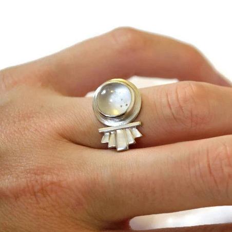 asymmetrical silver ring