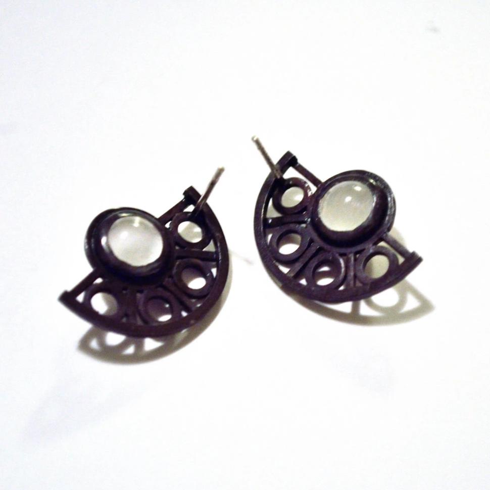 Art deco quartz earrings