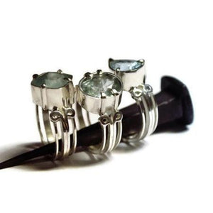 Art Deco Aquamarine Rings