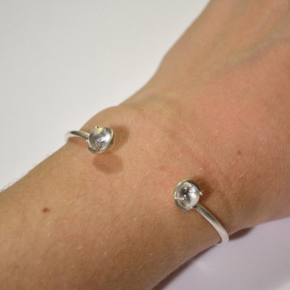quartz sphere cuff bracelet