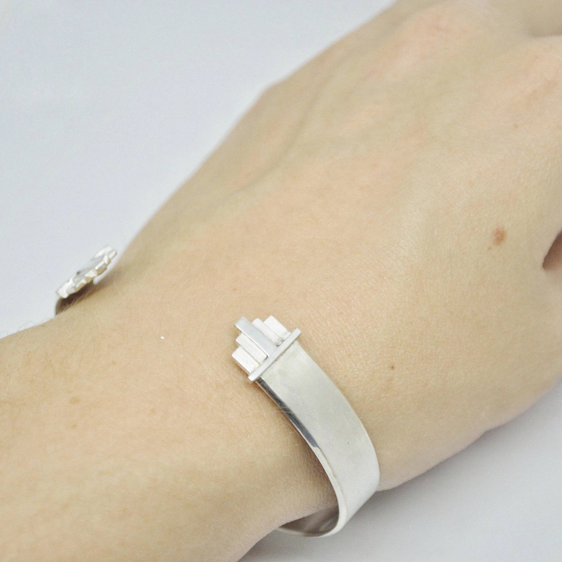 geometric art deco cuff bracelet
