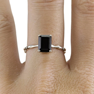 Memento Mori Black Spinel Engagement Ring